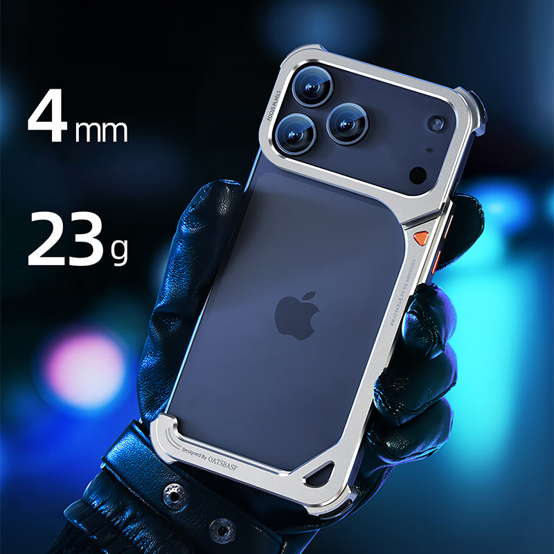 Oatsbasf 9 Shell Invisible Kickstand Air Cushion Shockproof Aluminum Metal Bumper Case Cover