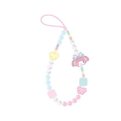 Sanrio Characters Flower Town Wristlet Beads Phone Strap Hanging Chain Lanyard