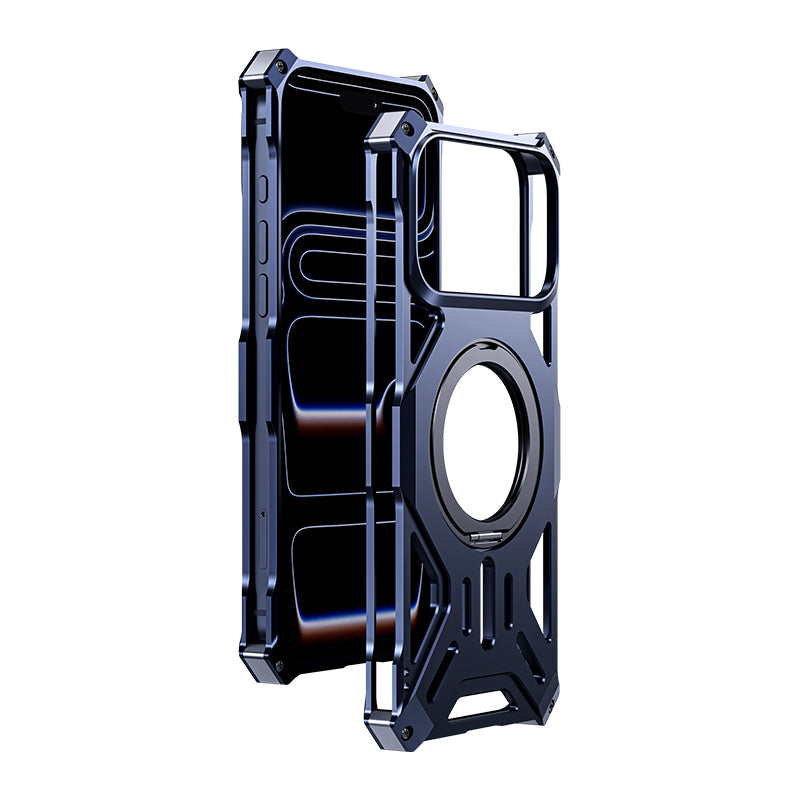 Armor King Hegemony MagSafe Pivot Ring Stand Aluminum Alloy Metal Case Cover