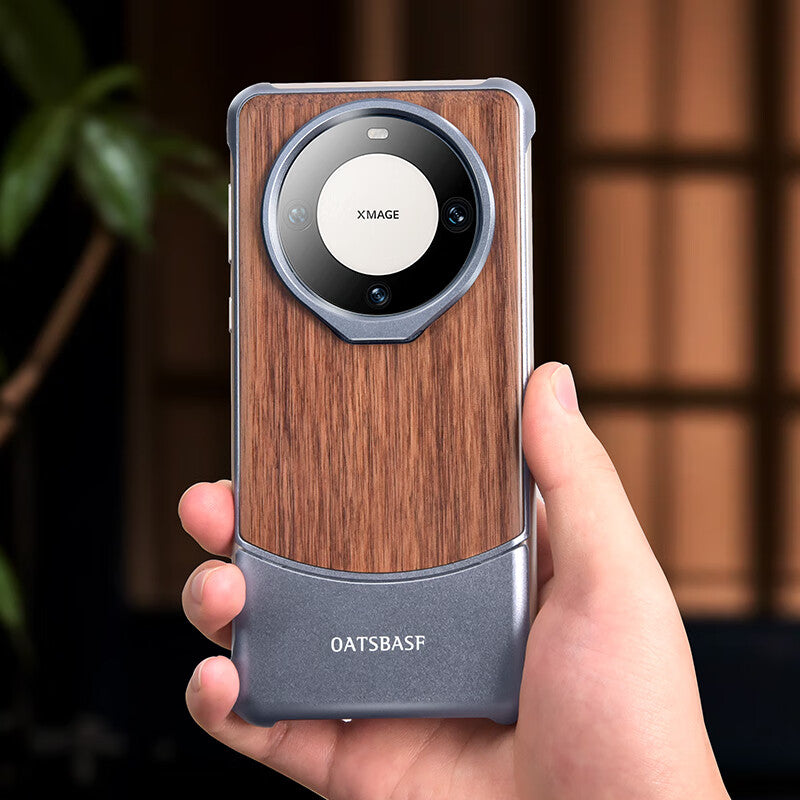 Oatsbasf MagSafe Metal+Wood Extraordinary Sliding Case Cover