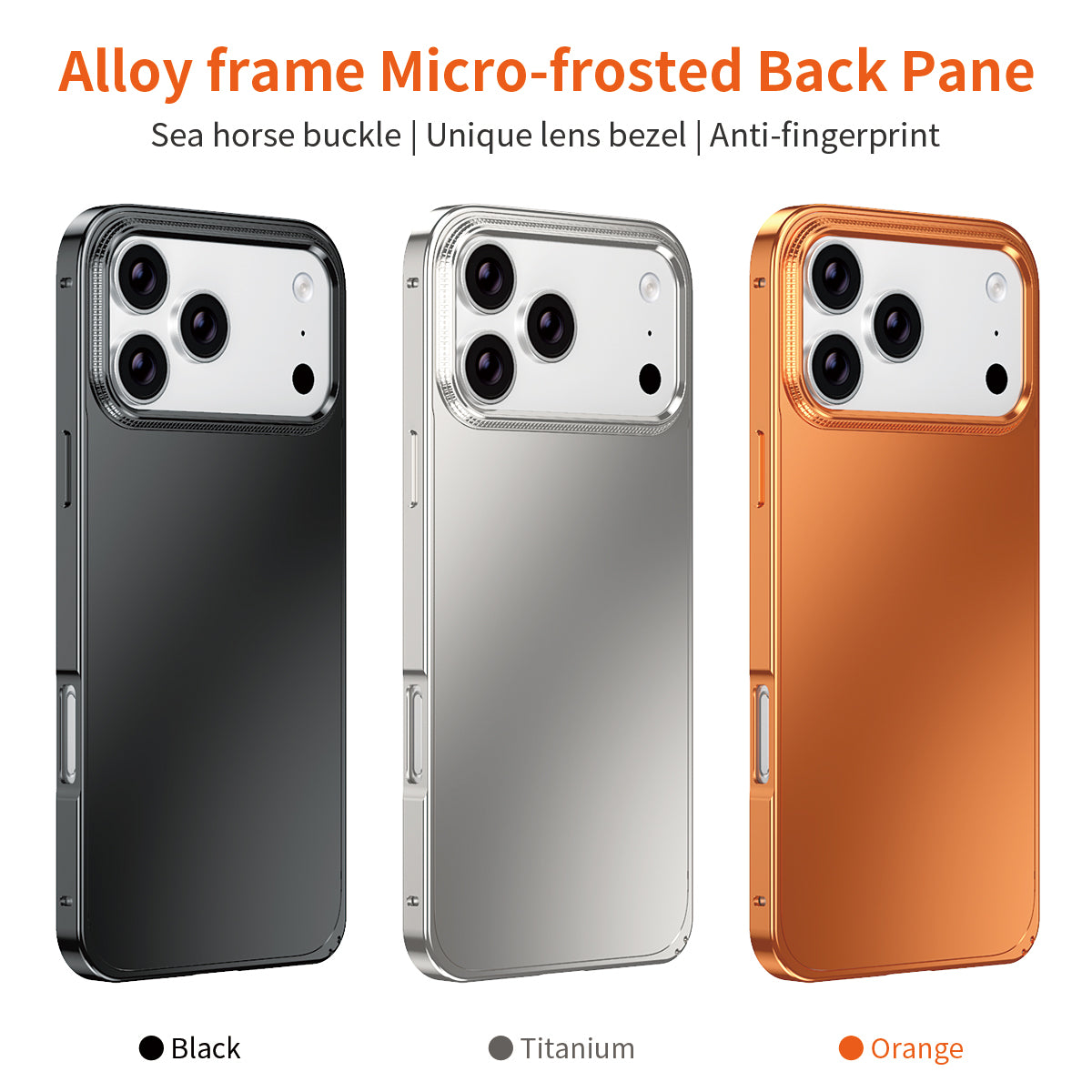 Armor King Sea Horse Buckle Aluminum Alloy Frame Micro-frosted Back Plane Cover Case