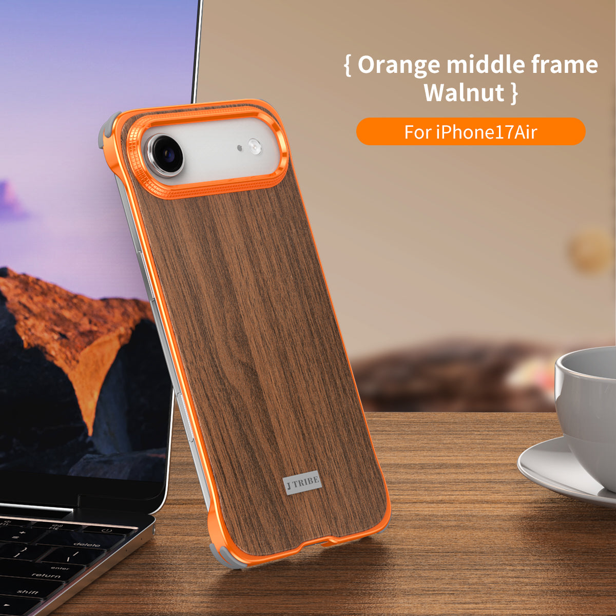 Armor King MagSafe Walnut Wood Back Bezel-less Metal Case Cover