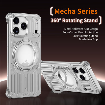 Armor King Mecha MagSafe Pivot Ring Stand Air Cushion Shockproof Metal Case Cover