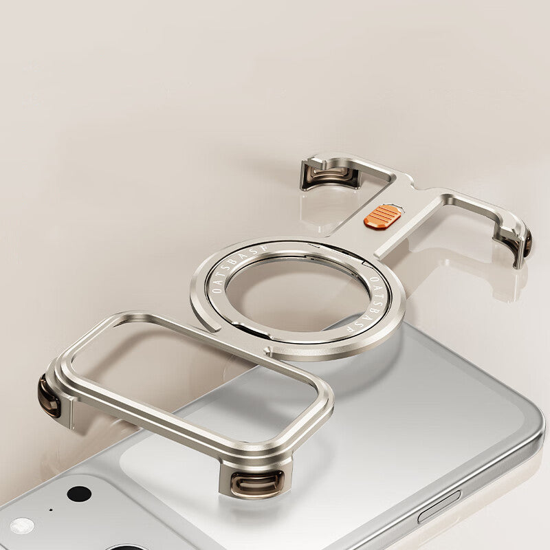 Oatsbasf New π MagSafe Pivot Ring Stand Air Cushion Minimalist Frameless Metal Case Cover