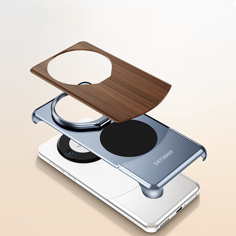 Oatsbasf MagSafe Metal+Wood Extraordinary Sliding Case Cover