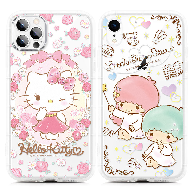 GARMMA Hello Kitty & My Melody & Little Twin Stars Swarovski Crystal Shockproof Soft Back Case Cover