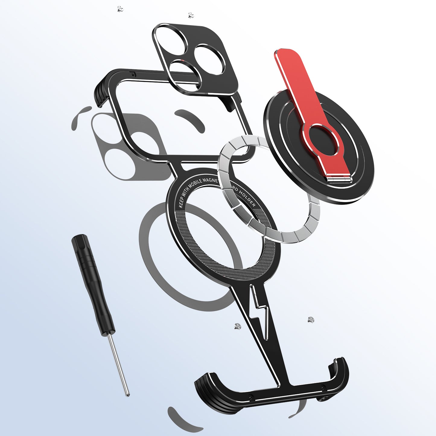 iy Bicolor Thor MagSafe Air Cushion Shockproof Kickstand Metal Case Cover