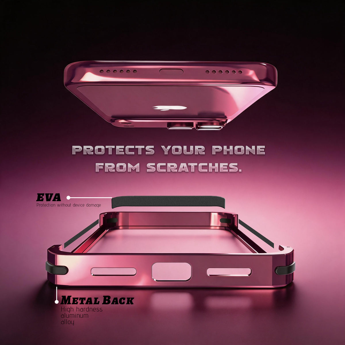 Luphie Slim Light Shockproof Snap-on Aluminum Metal Bumper Case Cover