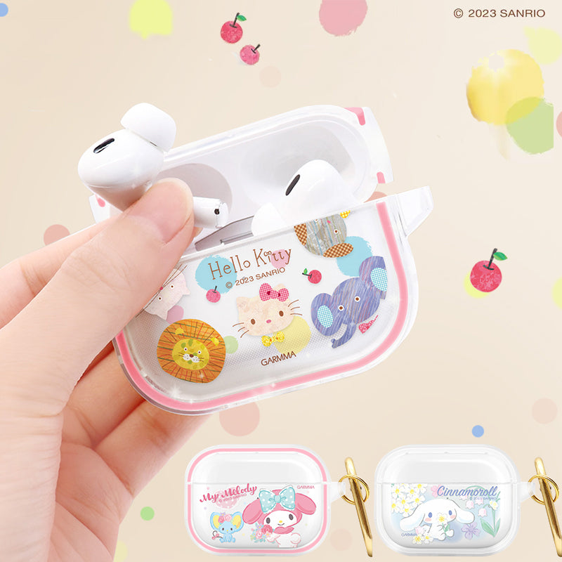 GARMMA Sanrio Characters Apple AirPods Pro 2/1 & AirPods 3/2/1 Charging Case Cover with Carabiner Clip