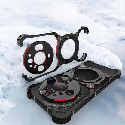 iy Bicolor Robotic Arm MagSafe Pivot Ring Stand Case Cover with Lens Protector