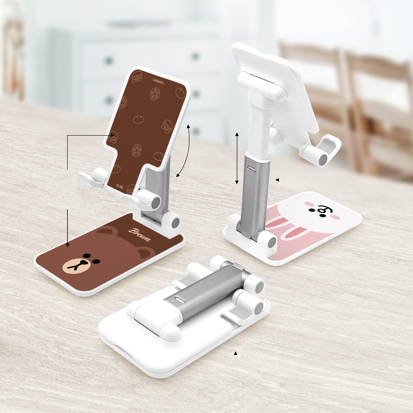 GARMMA Line Friends Foldable Desktop Stand Phone Tablets Holder