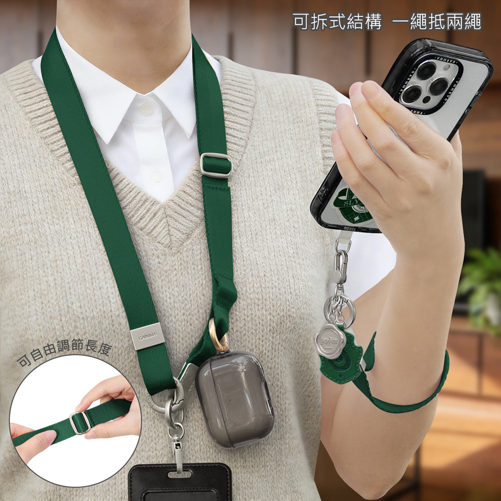 GARMMA Harry Potter Leather+Metal Charm 2-in-1 Detachable Phone Lanyard Cross-body Strap