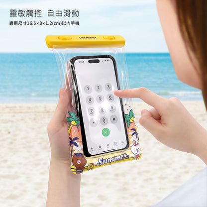 GARMMA Line Friends Airbag Mobile Phone Waterproof Bag Floating Pouch