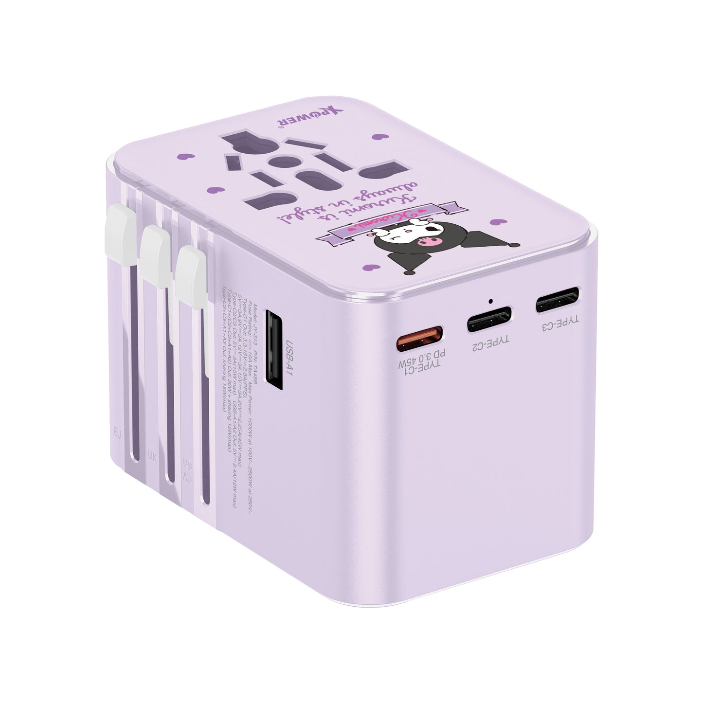 XPower x Sanrio 45W 6-Output PD 3.0/PPS Travel Adapter Universal Plug