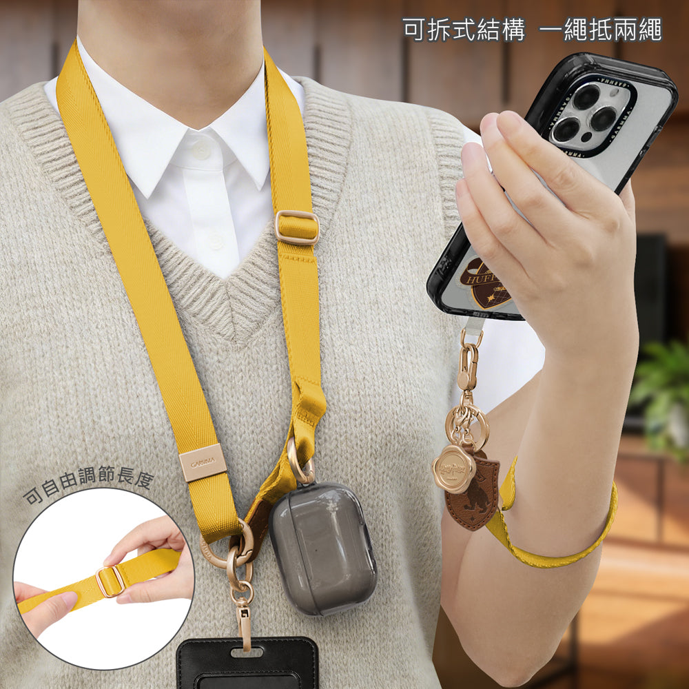 GARMMA Harry Potter Leather+Metal Charm 2-in-1 Detachable Phone Lanyard Cross-body Strap