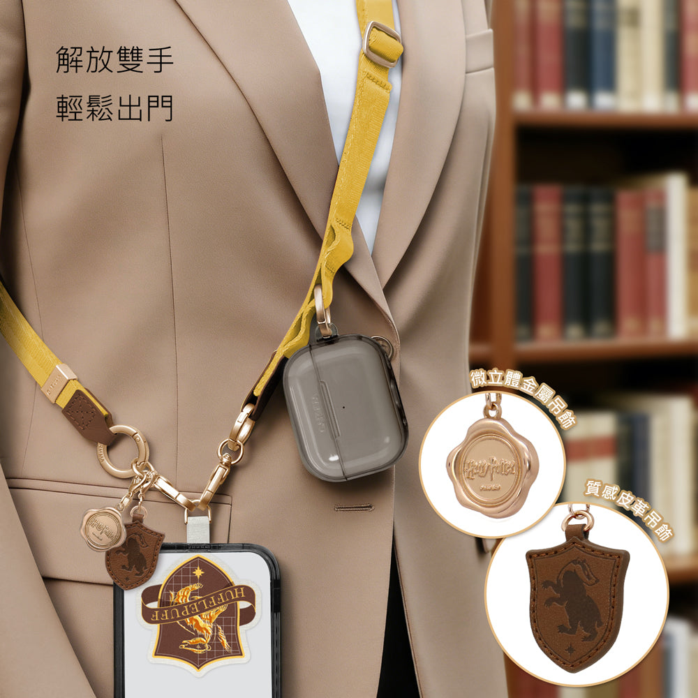 GARMMA Harry Potter Leather+Metal Charm 2-in-1 Detachable Phone Lanyard Cross-body Strap