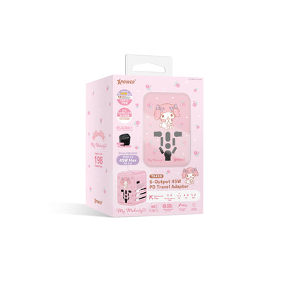 XPower x Sanrio 45W 6-Output PD 3.0/PPS Travel Adapter Universal Plug