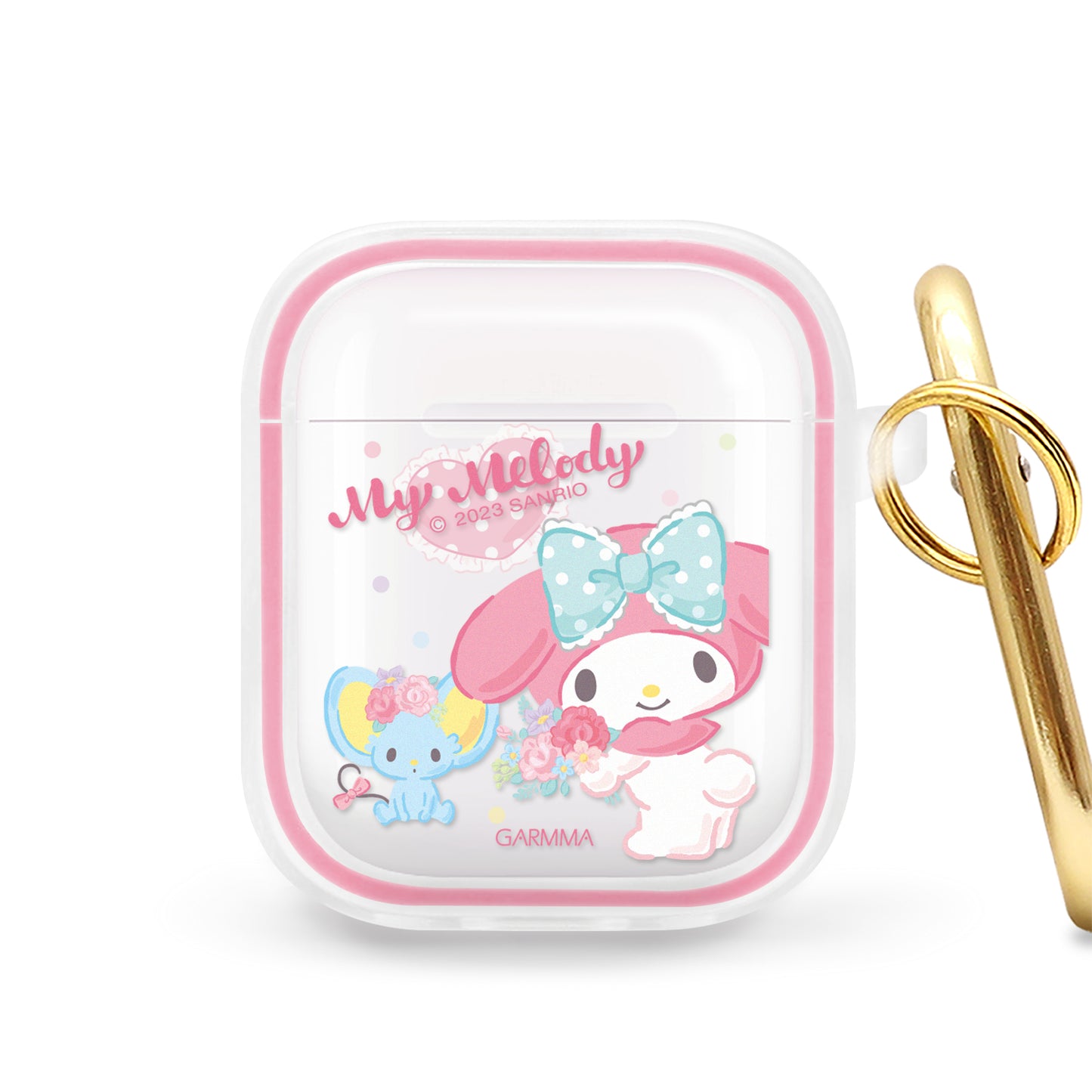 GARMMA Sanrio Characters Apple AirPods Pro 2/1 & AirPods 3/2/1 Charging Case Cover with Carabiner Clip