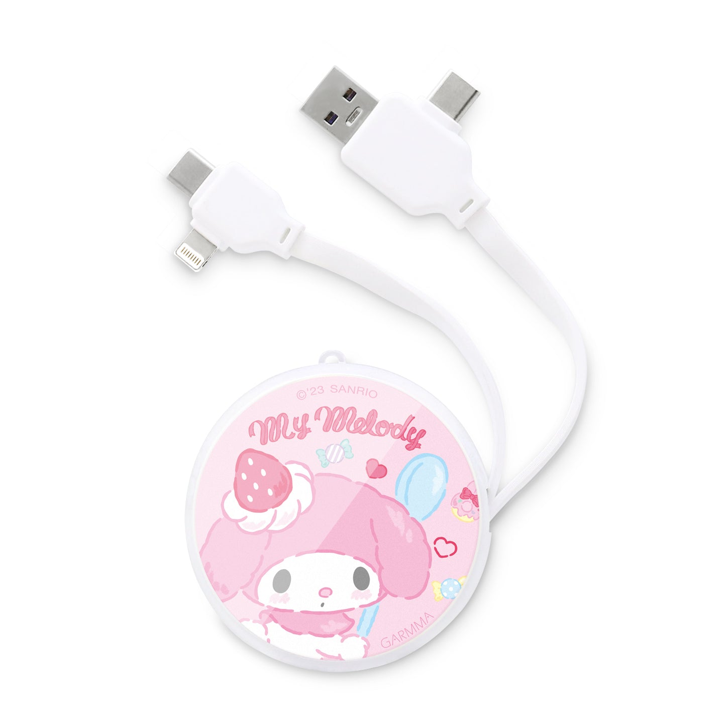 GARMMA Sanrio Characters PD Fast Charge Lightning+Type-C Extracted Extension Cable