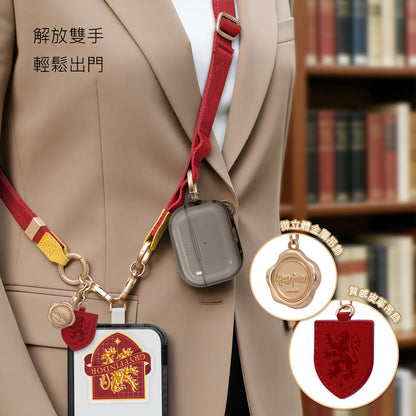 GARMMA Harry Potter Leather+Metal Charm 2-in-1 Detachable Phone Lanyard Cross-body Strap