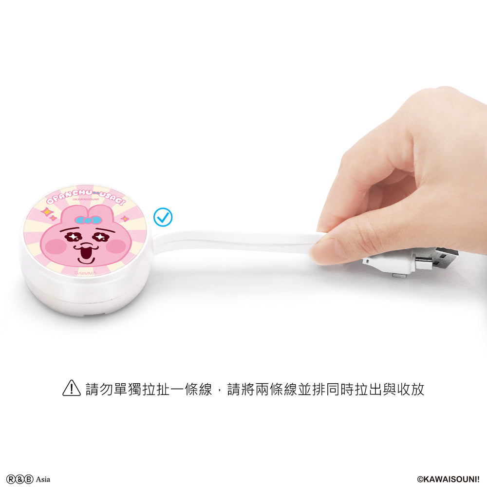 GARMMA Opanchu Usagi PD Fast Charge Lightning+Type-C Extracted Extension Cable