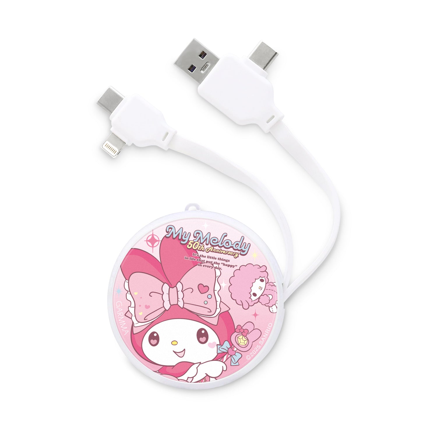 GARMMA Sanrio Characters 50th Anniversary PD Fast Charge Lightning+Type-C Extracted Extension Cable