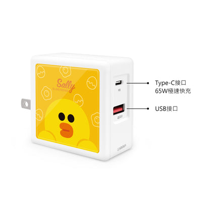 GARMMA Line Friends Dual Ports GaN 65W PD Fast Charger