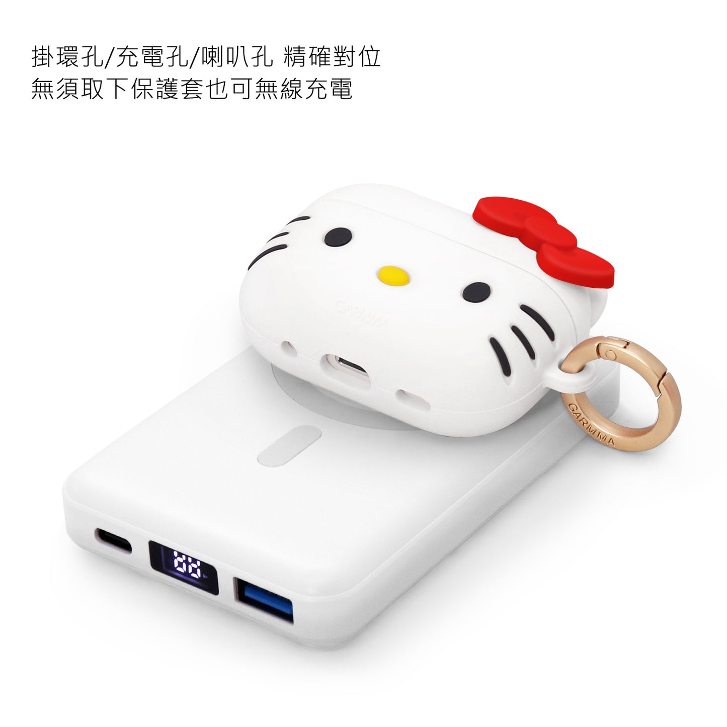 GARMMA Sanrio Characters Shockproof Apple AirPods Pro 2/1 Charging Case Cover with Carabiner Clip