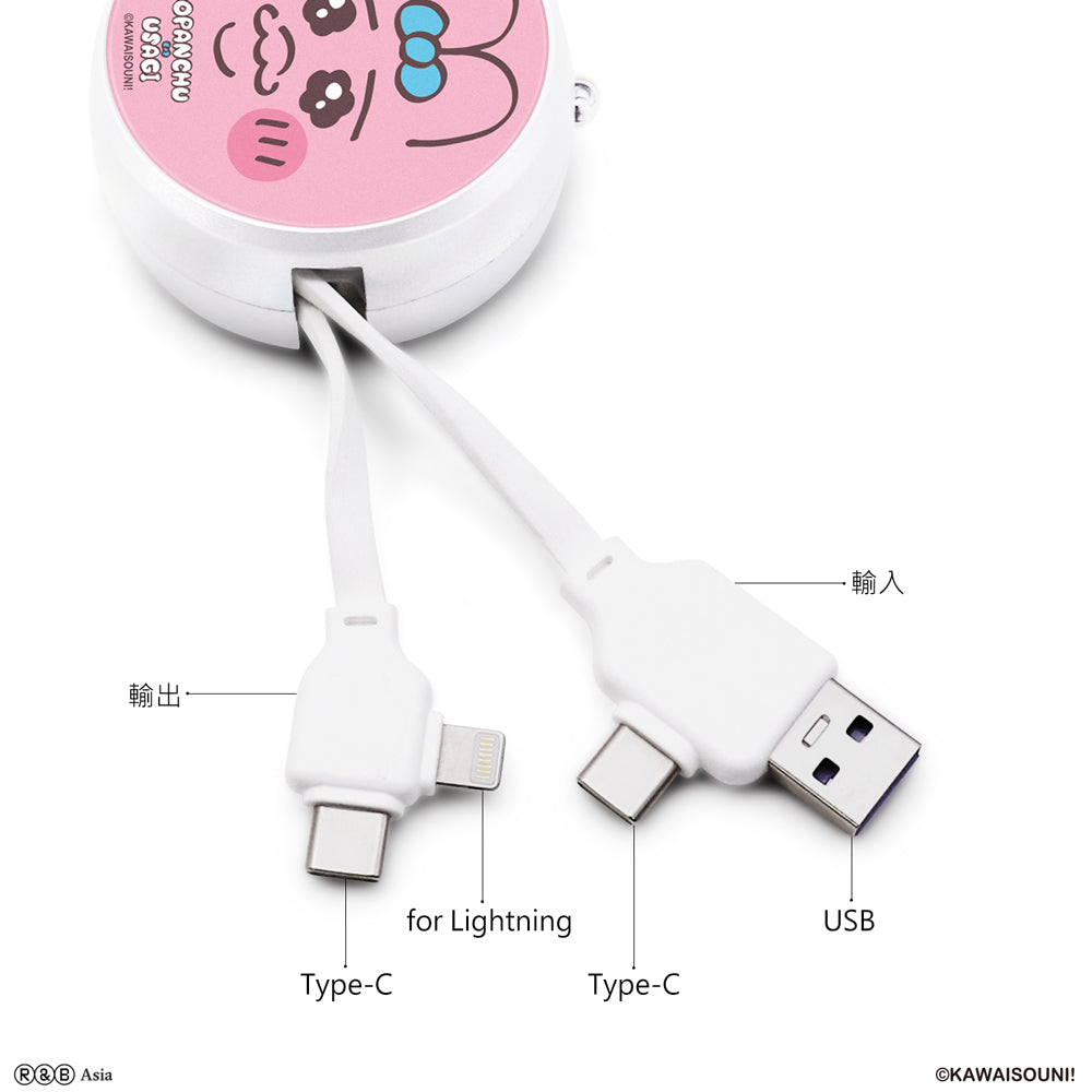 GARMMA Opanchu Usagi PD Fast Charge Lightning+Type-C Extracted Extension Cable