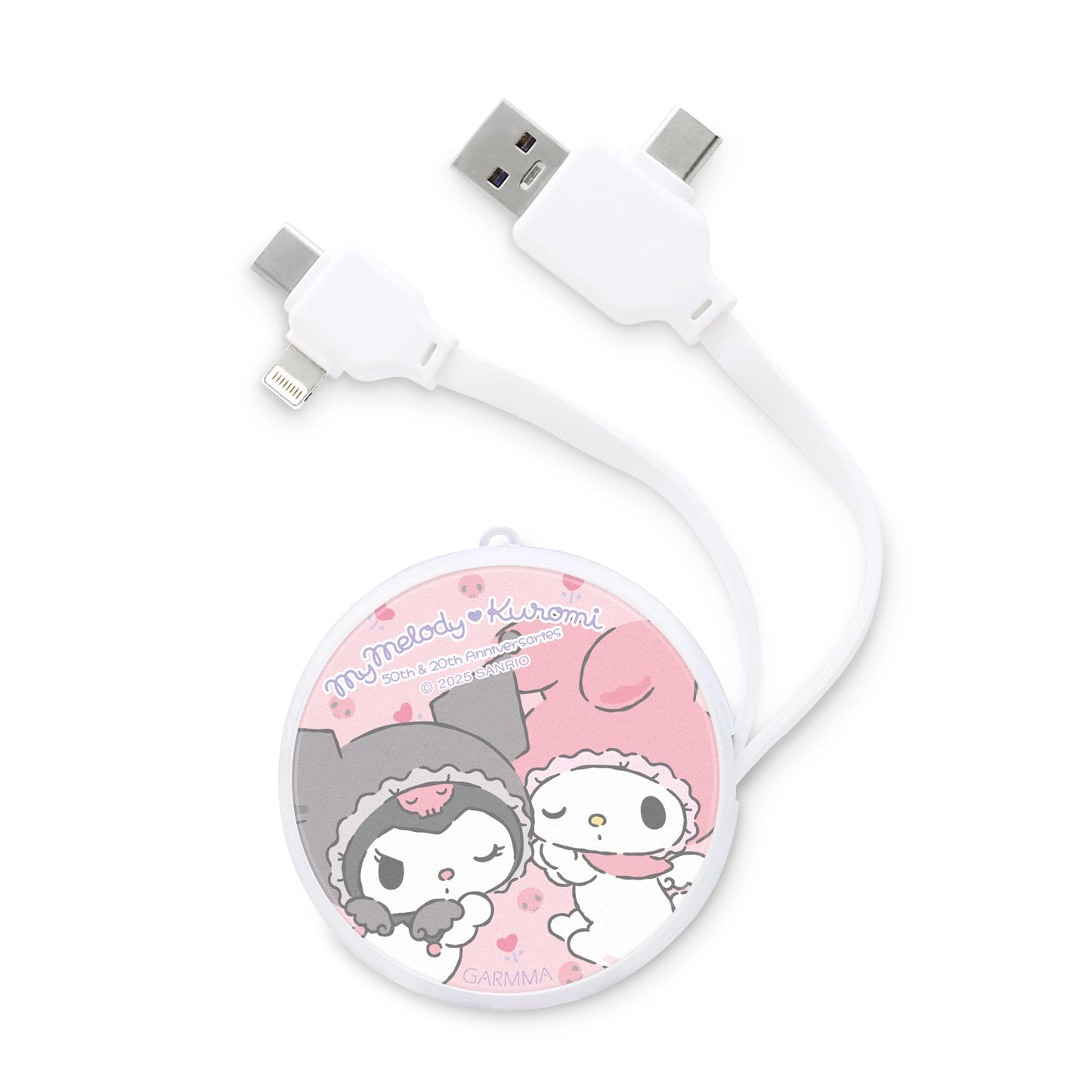 GARMMA Sanrio Characters 50th Anniversary PD Fast Charge Lightning+Type-C Extracted Extension Cable