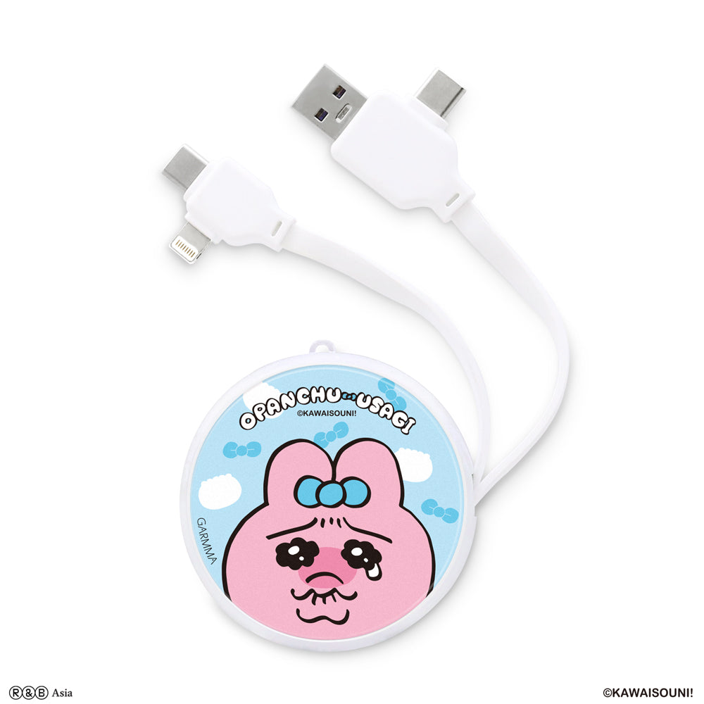 GARMMA Opanchu Usagi PD Fast Charge Lightning+Type-C Extracted Extension Cable