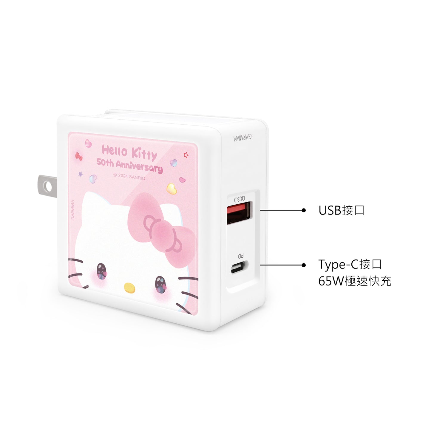 GARMMA Sanrio Characters Dual Ports GaN 65W PD Fast Charger