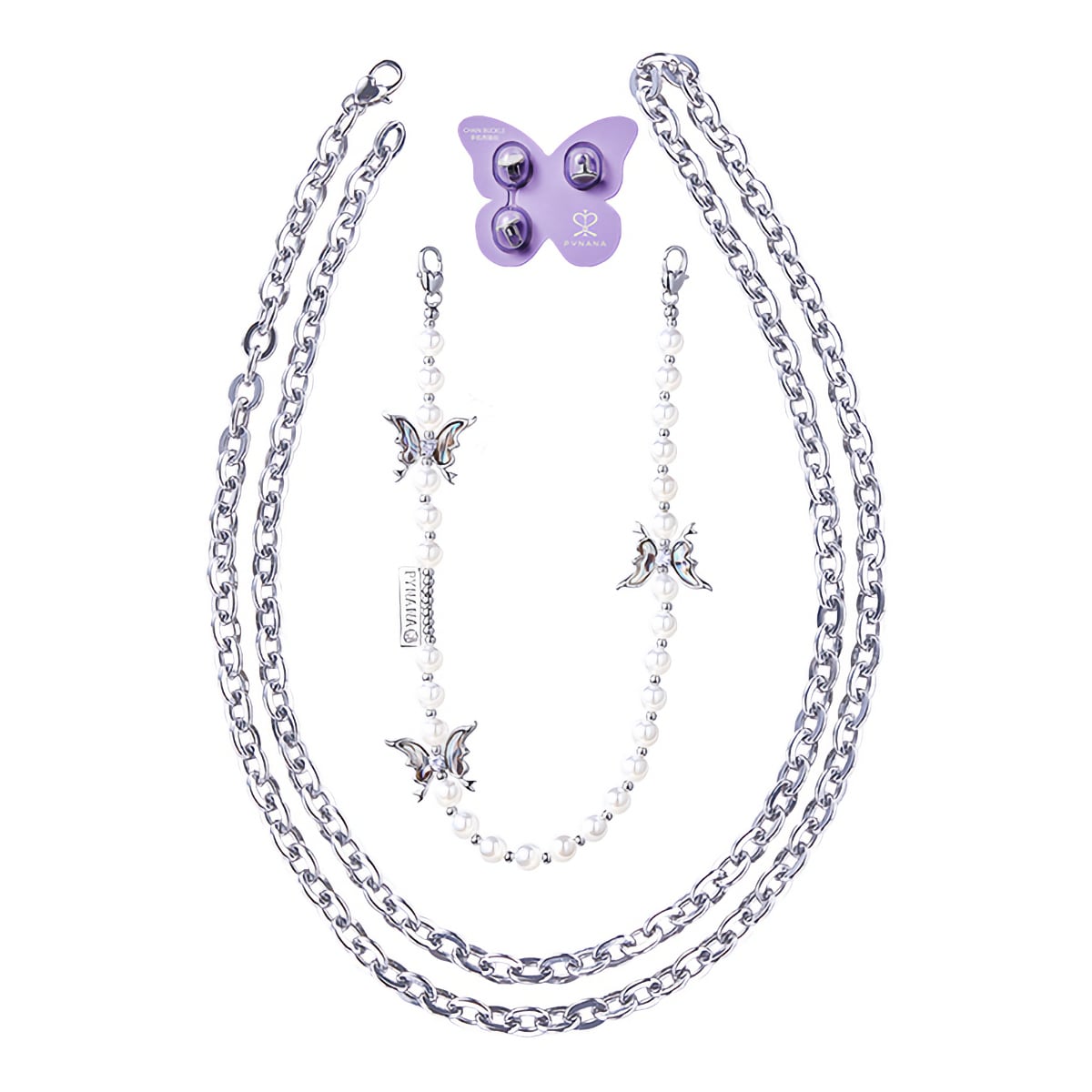 PYNANA Jewelry Aesthetics & Handcraft Multifunctional Chain Phone Charm Beads Strap Pearl Lanyard