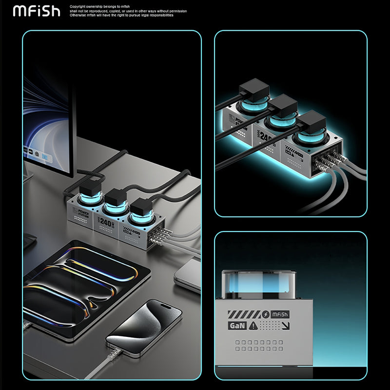 Mfish E-Tank Power Station 240W GaN PD Desktop Charger