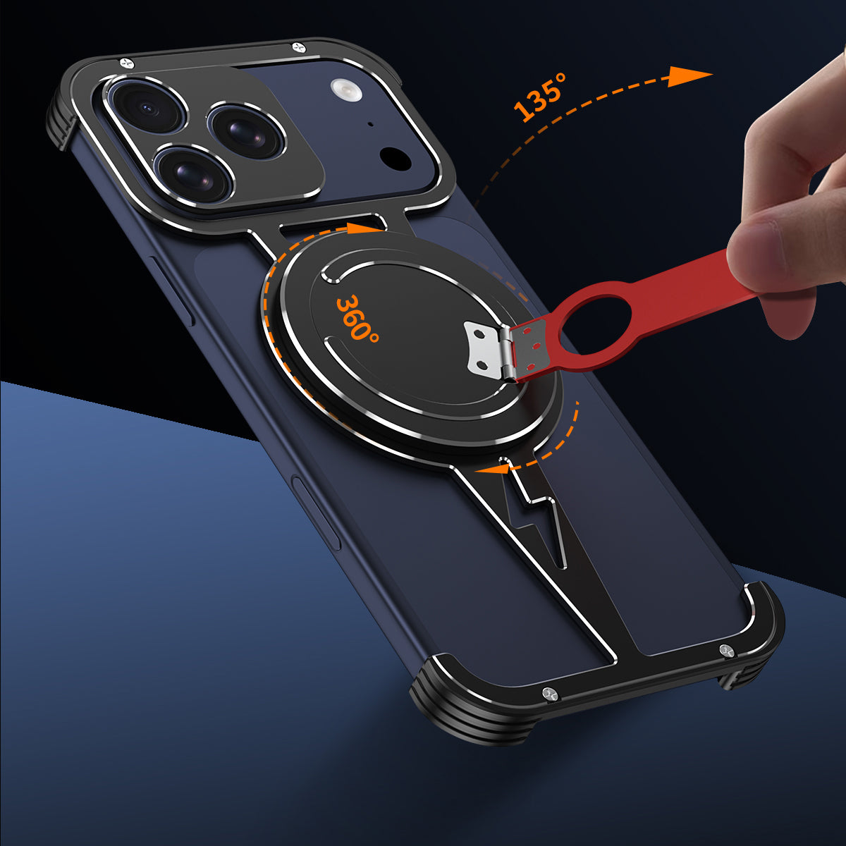 iy Bicolor Thor MagSafe Air Cushion Shockproof Kickstand Metal Case Cover