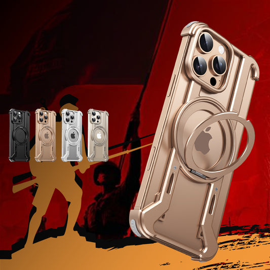 Armor King Defense MagSafe Pivot Ring Stand Air Cushion Metal Case Cover