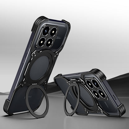 iy Bicolor Robotic Arm MagSafe Pivot Ring Stand Case Cover with Lens Protector