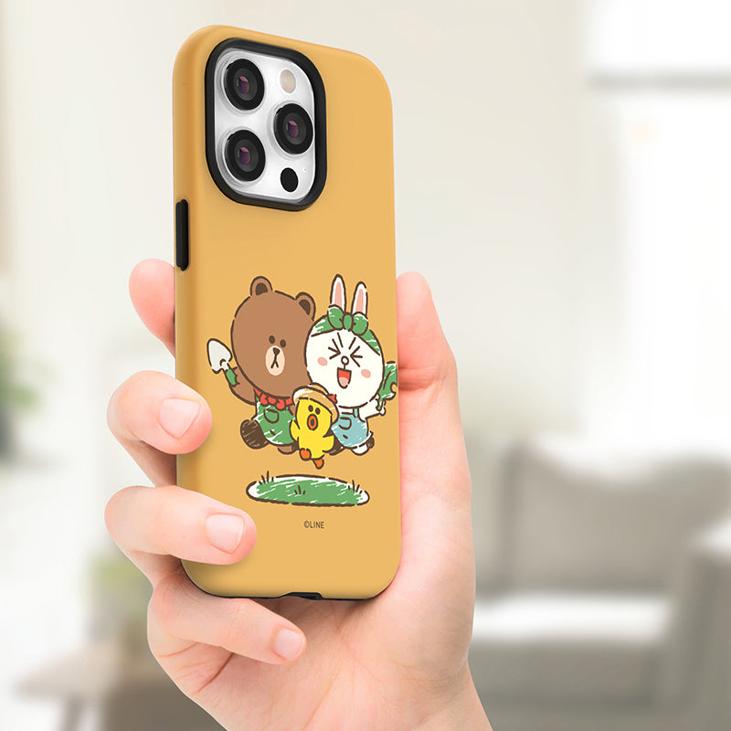 Line Friends Garden Dual Layer TPU+PC Shockproof Guard Up Combo Case Cover