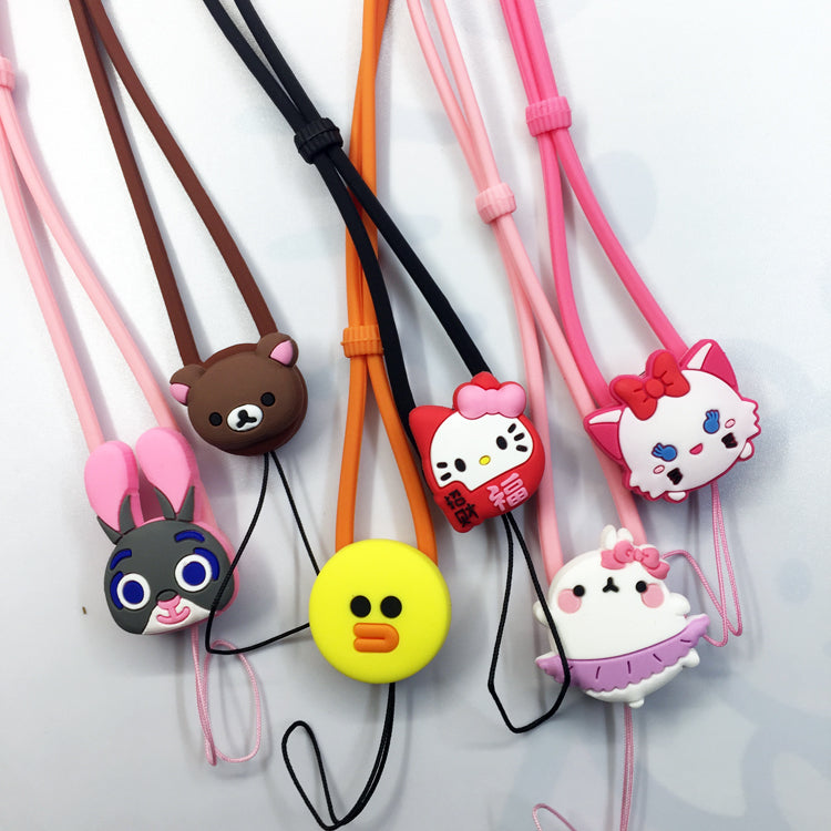 Charm Lanyard Cute Cartoon Characters Universal Anti-Lost Silicone Strap