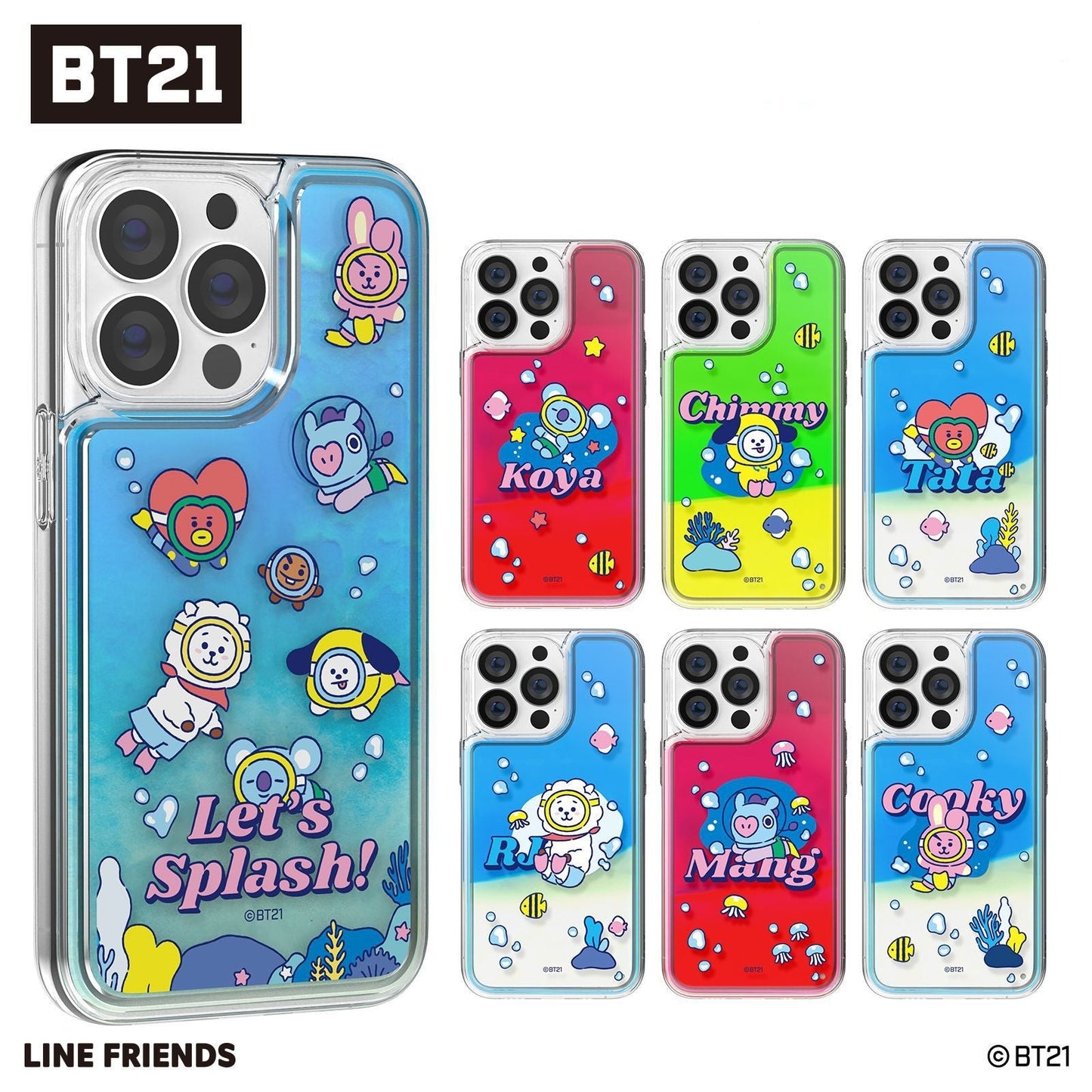 BT21 Let's Splash Neon Aqua Case Cover