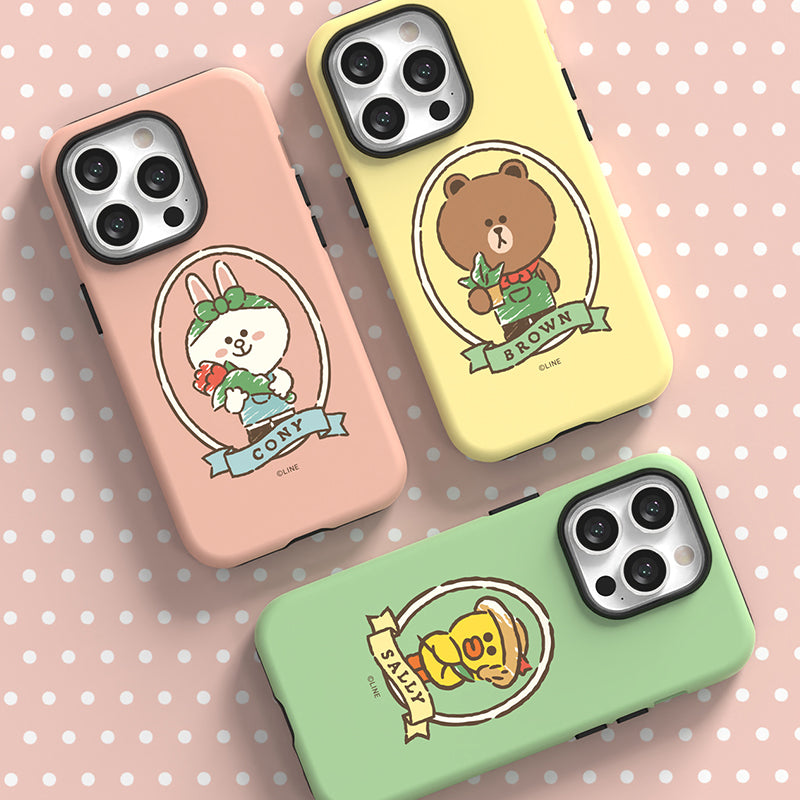 Line Friends Garden Dual Layer TPU+PC Shockproof Guard Up Combo Case Cover