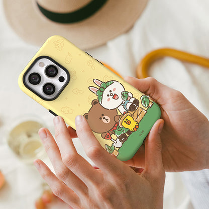 Line Friends Garden Dual Layer TPU+PC Shockproof Guard Up Combo Case Cover