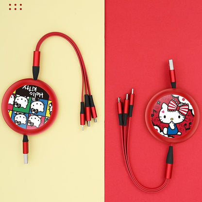 UKA Sanrio Characters Retractable 3-in-1 Lightning+Type-C+Micro USB Cable