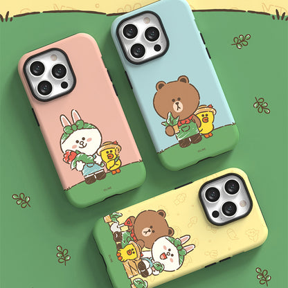 Line Friends Garden Dual Layer TPU+PC Shockproof Guard Up Combo Case Cover