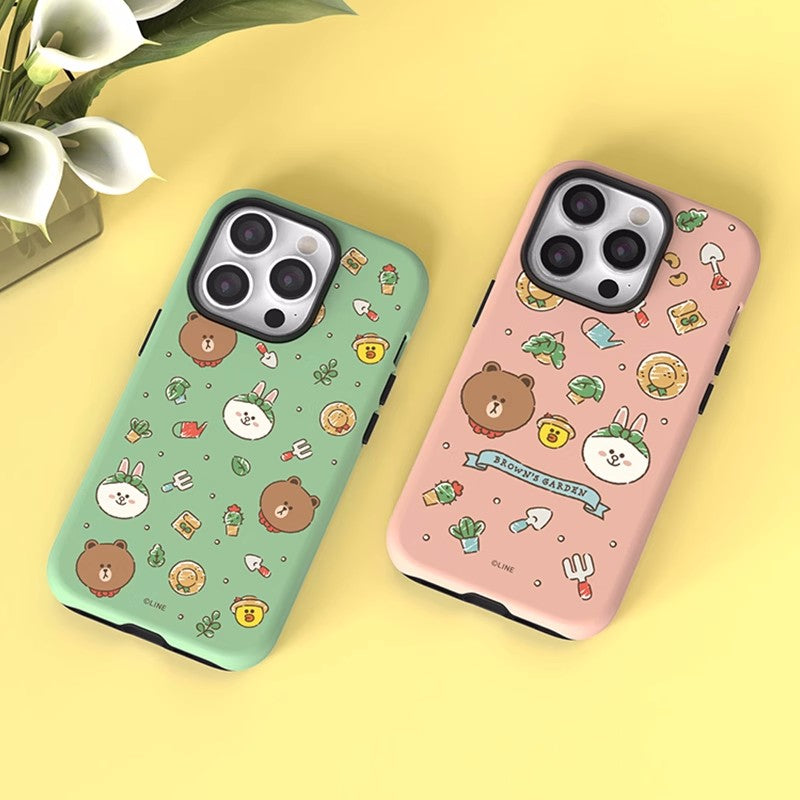 Line Friends Garden Dual Layer TPU+PC Shockproof Guard Up Combo Case Cover