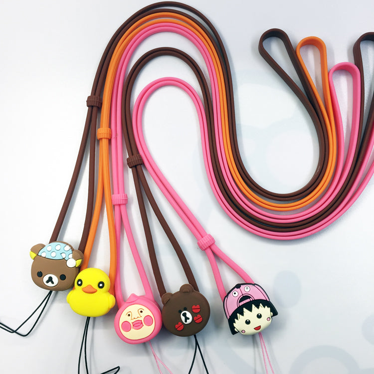 Charm Lanyard Cute Cartoon Characters Universal Anti-Lost Silicone Strap