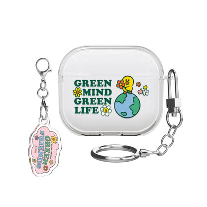 Line Friends Go Green Clear Slim Apple AirPods Case Cover