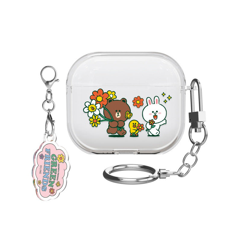 Line Friends Go Green Clear Slim Apple AirPods Case Cover