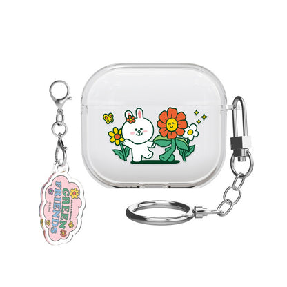 Line Friends Go Green Clear Slim Apple AirPods Case Cover