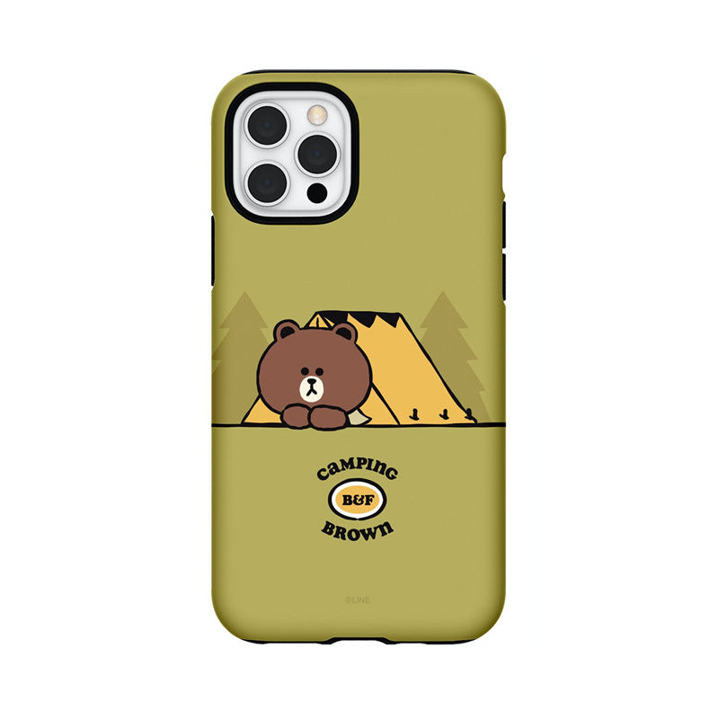 Line Friends Camping Night Dual Layer TPU+PC Shockproof Guard Up Combo Case Cover